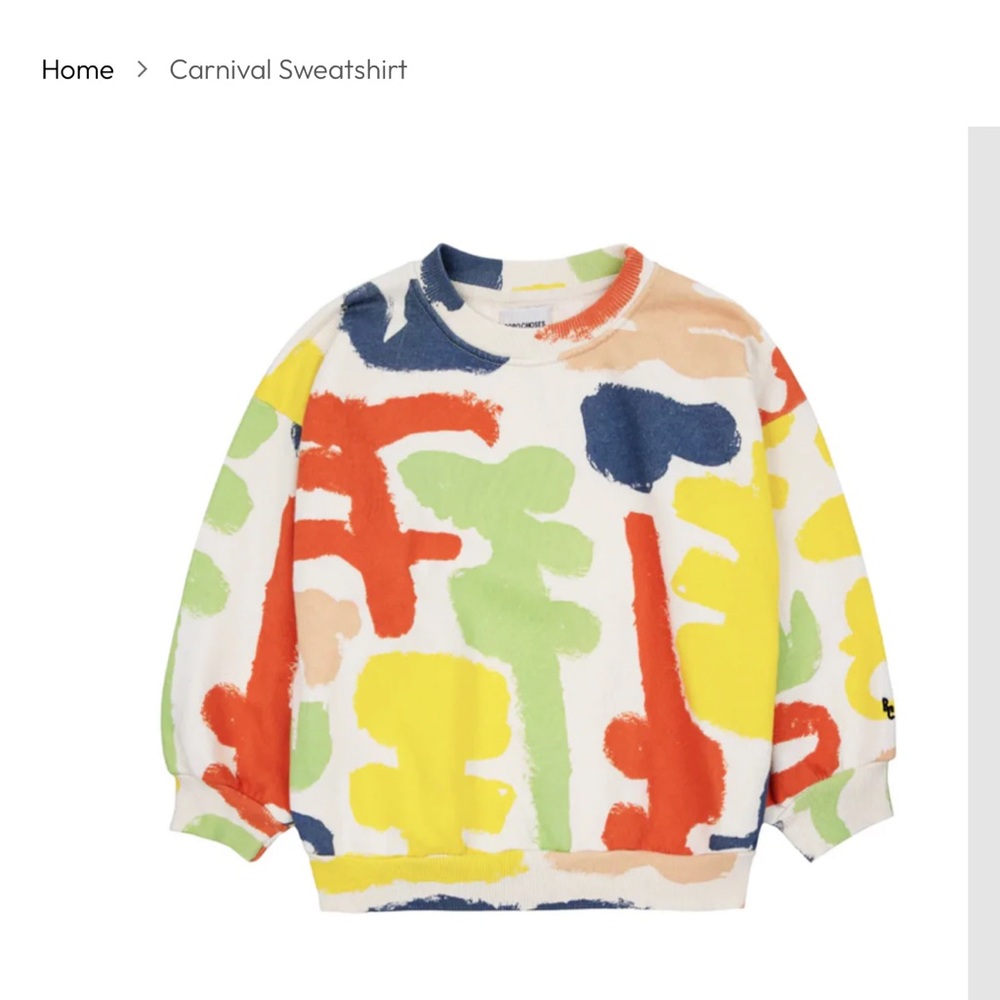 Bobo Choses Damen Sweatshirt Organic Cotton Carnival Size 6-7 Gender Neutral